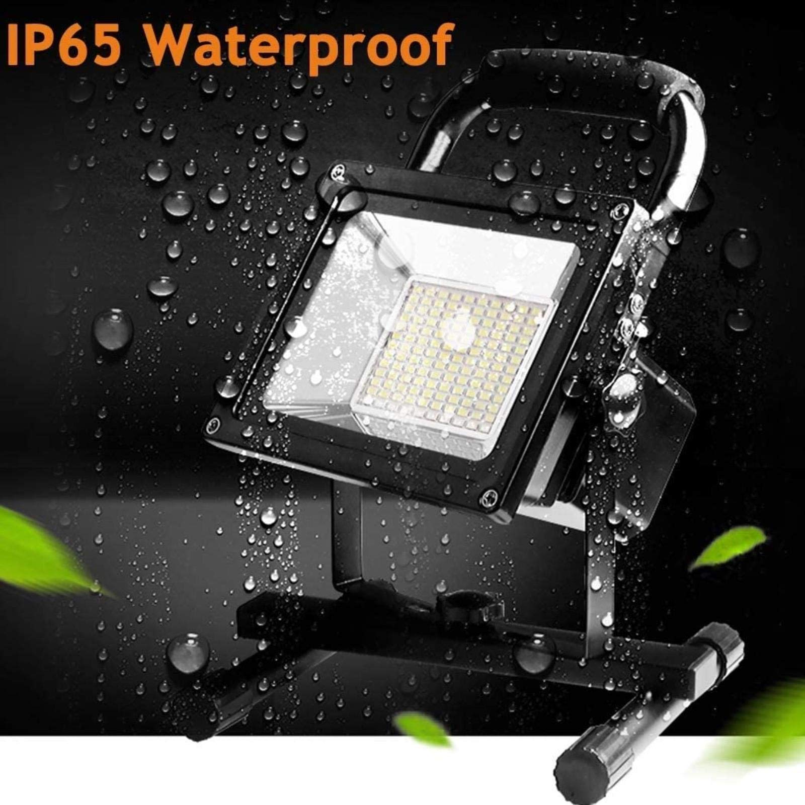 Lampada da lavoro a LED ricaricabile, proiettore portatile con telecomando, impermeabile, per esterni, alimentata tramite USB, per campeggio e sicurezza, classificazione IP65