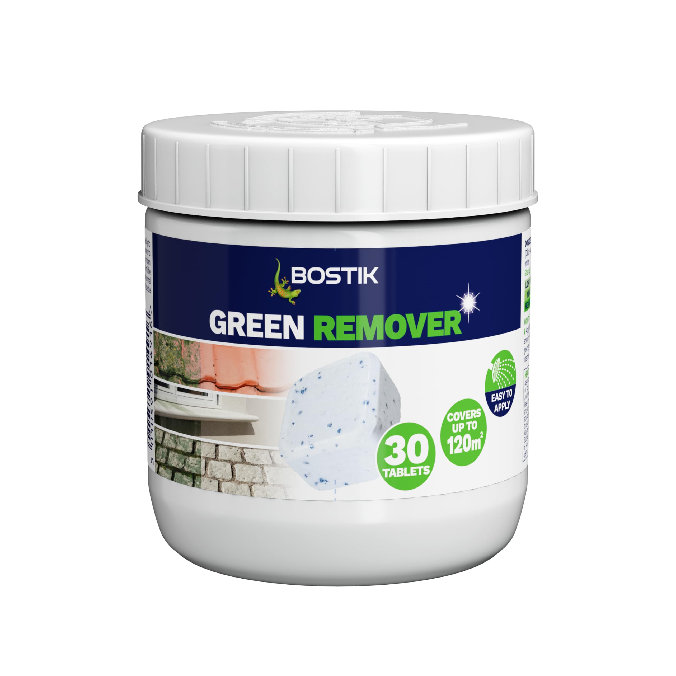 Bostik Green Remover 30 Tablets | Powerful Outdoor Cleaner | Just dissolve tablets in water | Removes Green Growth