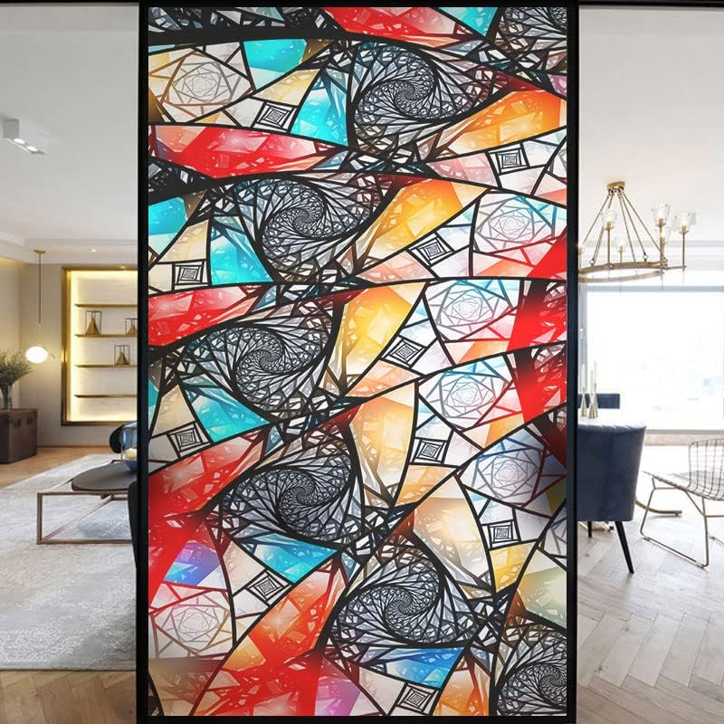 Miniatura 10 de Pegatinas de privacidad para ventanas de iglesia europea, adhesivos para ventanas, adherencia estática, esmerilado, bloqueo UV, colores apagados,