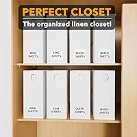 Vista 5 de SpaceAid 8 Pack Bed Sheet Organizers and Storage, Foldable Organizer for Linen Closet, Sheets Set Folder Keeper with Window XL (Queen & King Size)