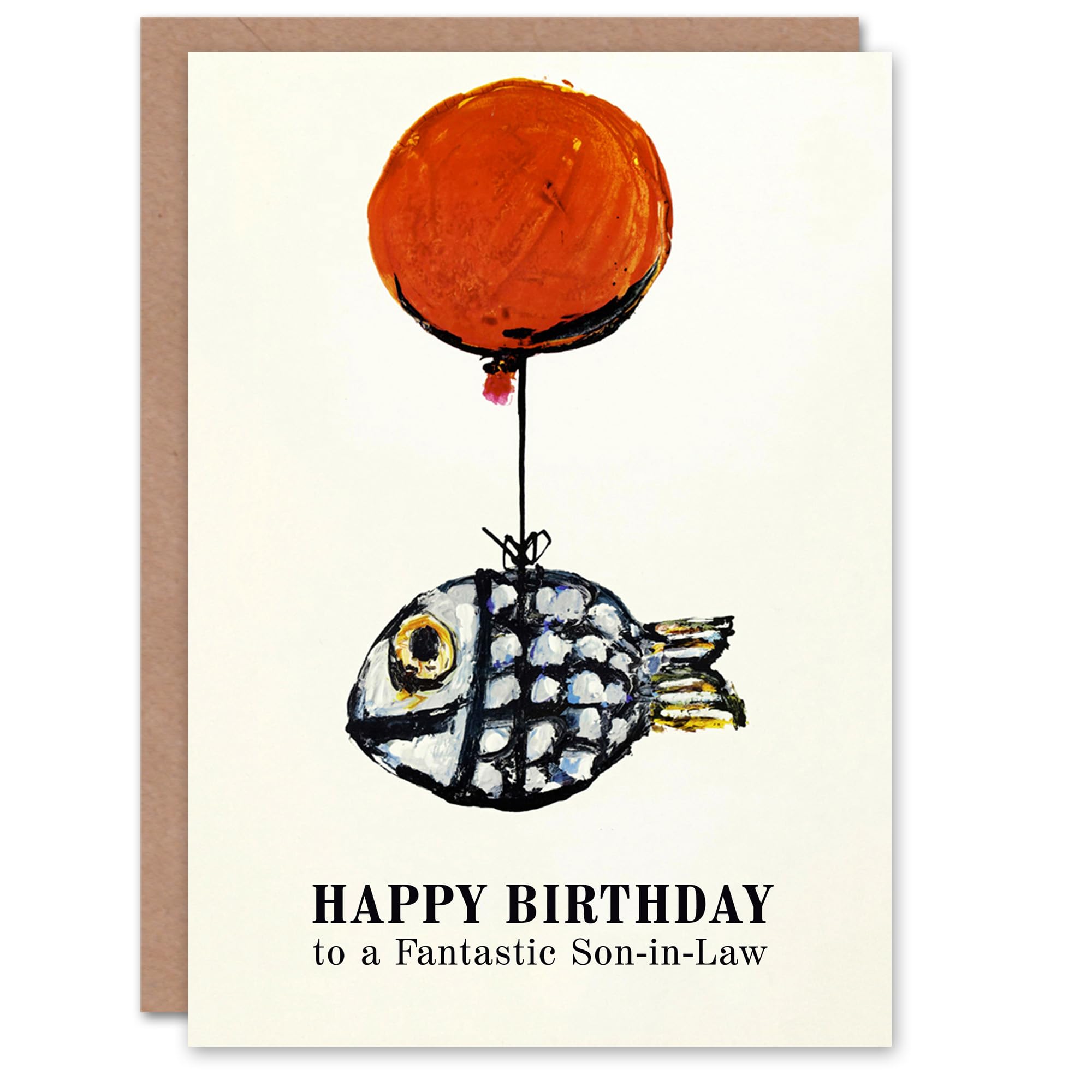 Artery8 Happy Birthday Card to a Fantastic Son-in-Law Fun Balloon Fish Fishing Fisherman Angler