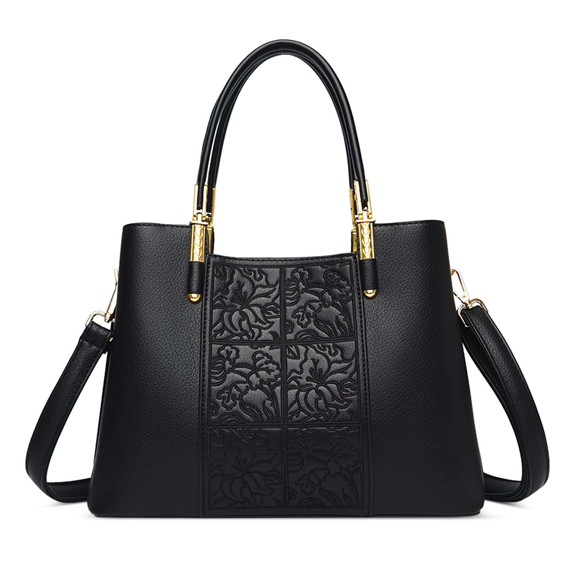 Bolso de Mano Para Mujer Moda Dama Bolso Bandolera Múltiples Bolsillos Diseño de Bordado Exquisito Regalos Citas Vacaciones Bolsa de Mensajero Impermeable Cuero Genuino