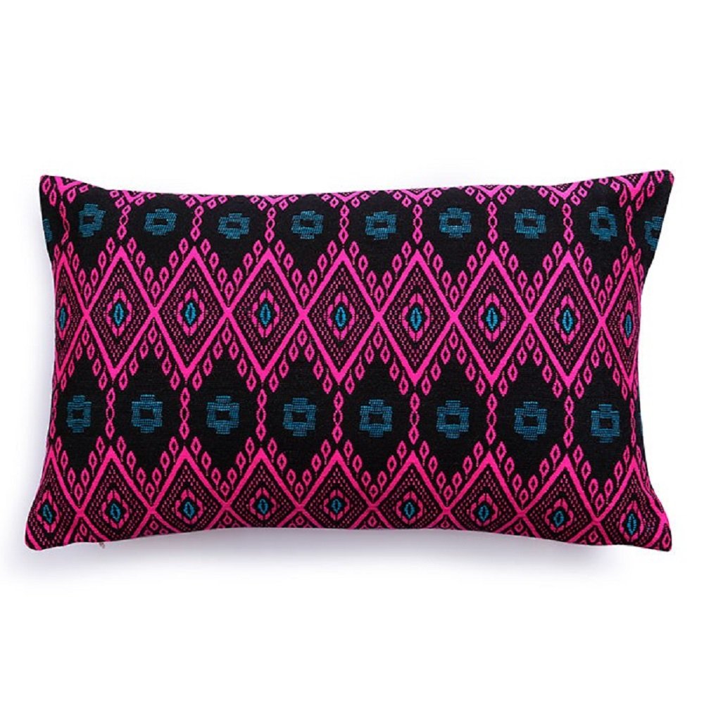 Casa AmarosaCCR-W-075 Magenta & Turquoise Acrylic & Cotton Pillow