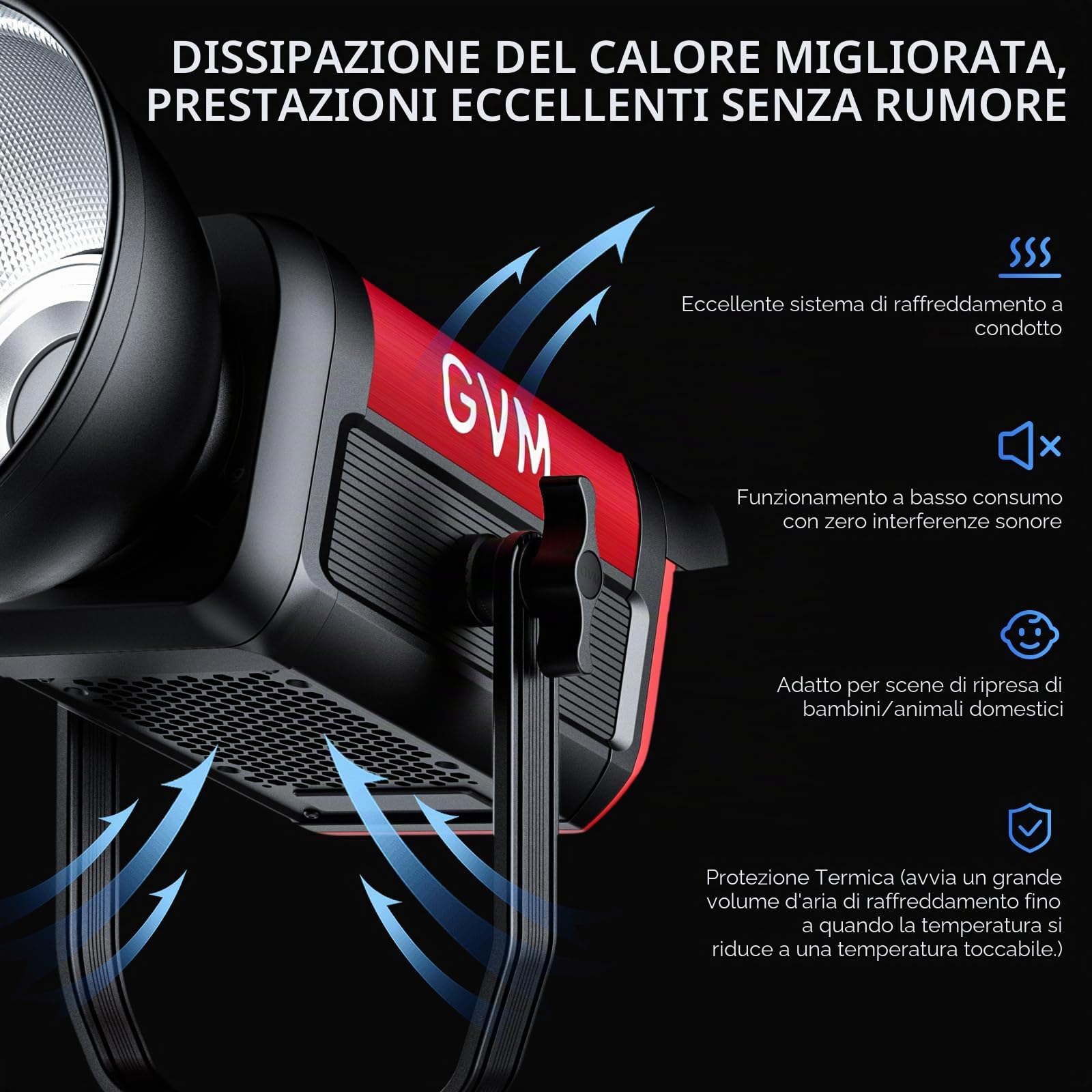 GVM Fotografia Illuminazione 300W Bi-Color Studio Luci con 45 ° Riflettore Standard 65700Lux@1m CCT 2700~6800K 12 Scene di Illuminazione Controllo App Luce Video LED