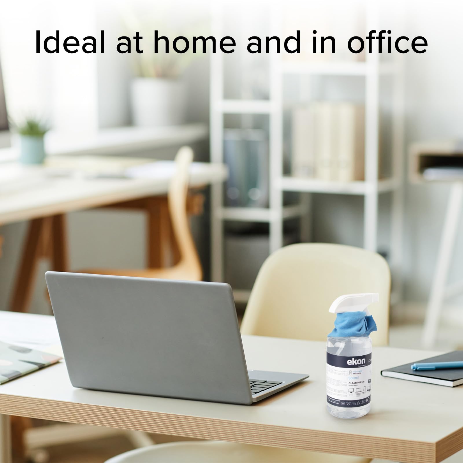 Ekon Bildschirmspray mit Mikrofasertuch, 500ml, Reinigungsset für Monitore, Laptops, Kameras, Camcorder, MacBooks, TVs, Smart TVs, Smartphones, Tablets