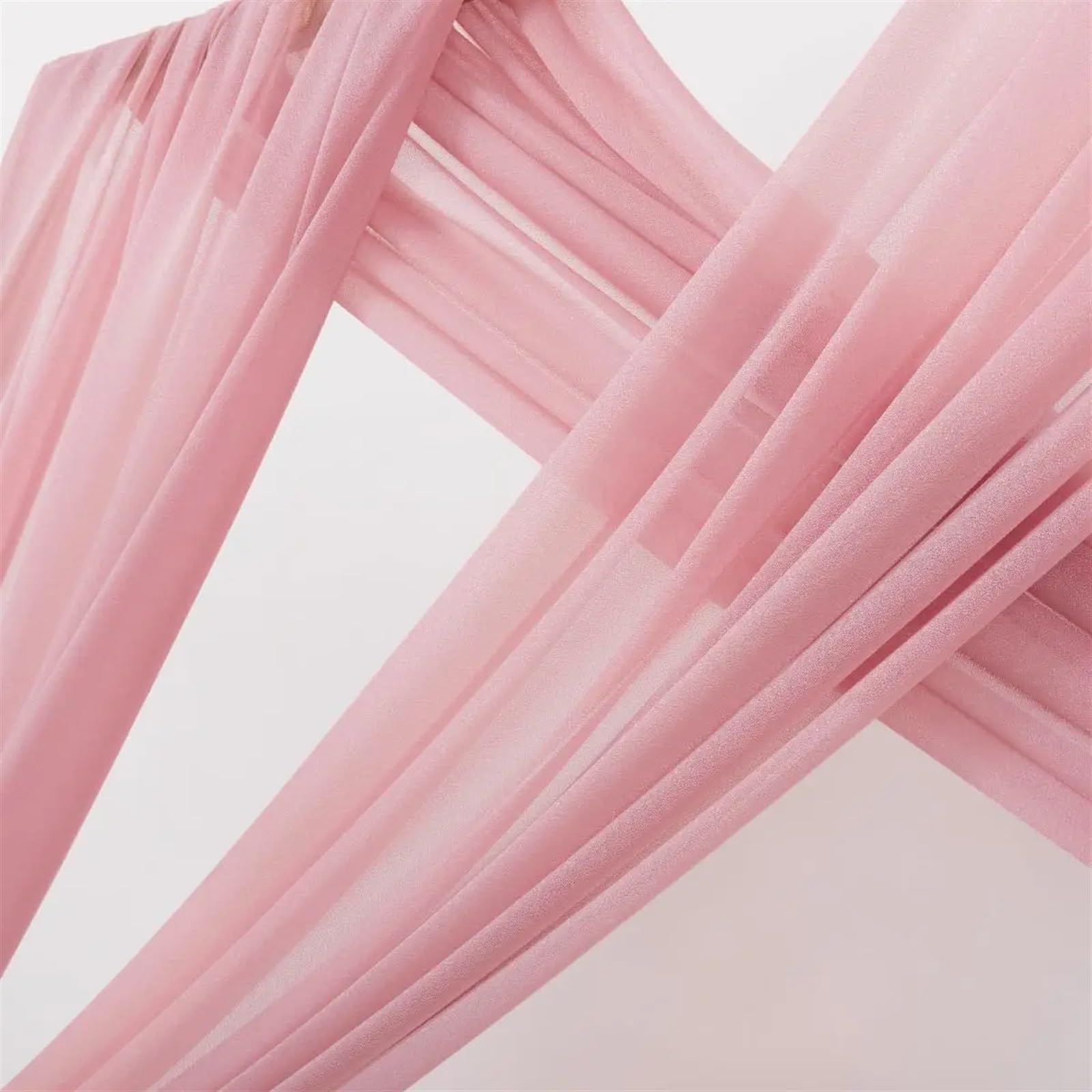 Dekoracje ślubne z zasłon, Tkanina drapowana na łuk ślubny Szyfonowe przezroczyste zasłony Wielokolorowe Wiele rozmiarów Party Bridal(Light Pink,75x1000cm)