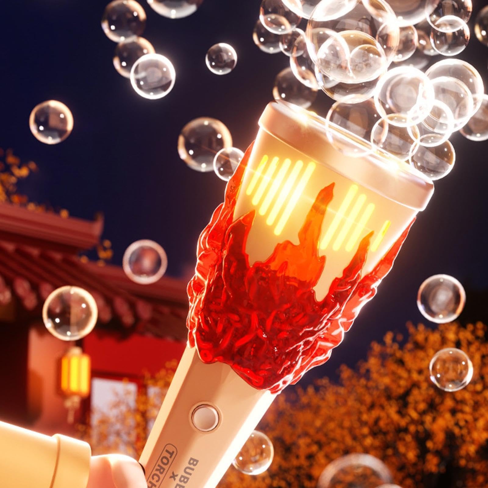 Machine à bulles portative – Souffleur automatique lumineux, torche LED, fabricant à piles, jouet d'extérieur pour les tout-petits et les | Fête musicale, activité d'été, jeu dans le