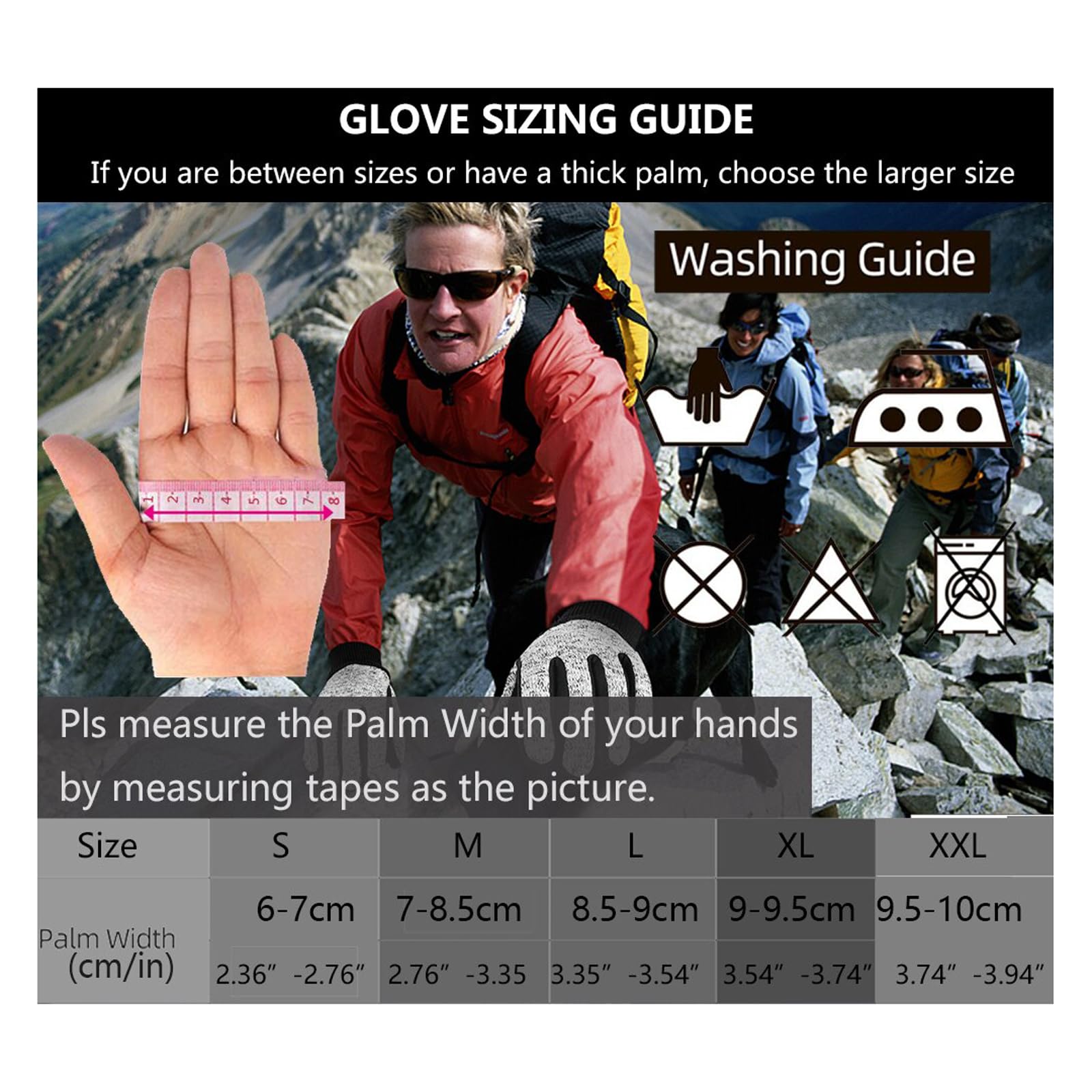 Guanti Invernali Guanti Caldi, Guanto Antiscivolo Touchscreen Guanti da Ciclismo per Bici per Guida, Sci, Corsa, Moto/Palestra