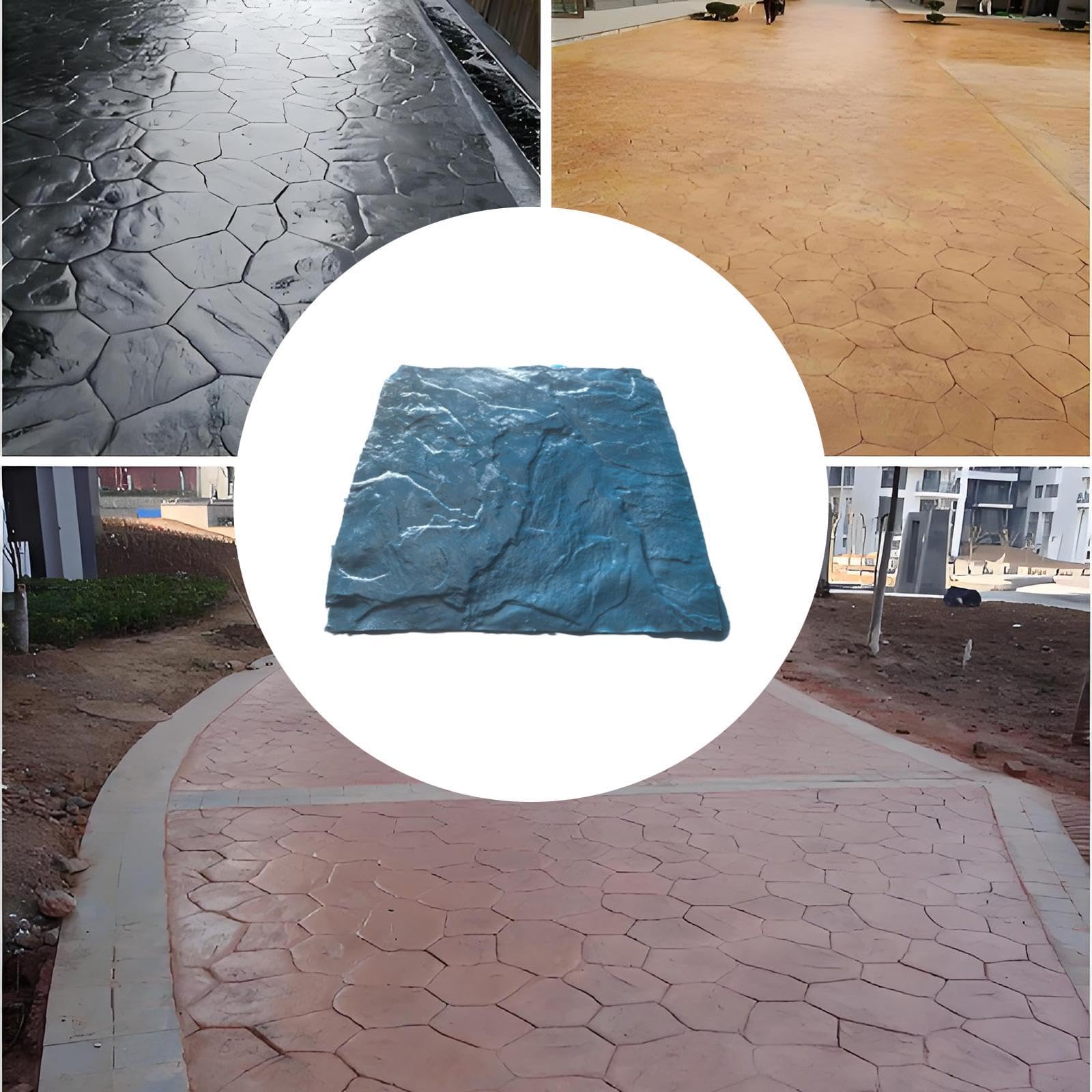 Baoblaze Strumento per stampaggio di calcestruzzo, timbro per stampaggio di pavimenti in pietra vivida, tappetino per senza soluzione di continuità per