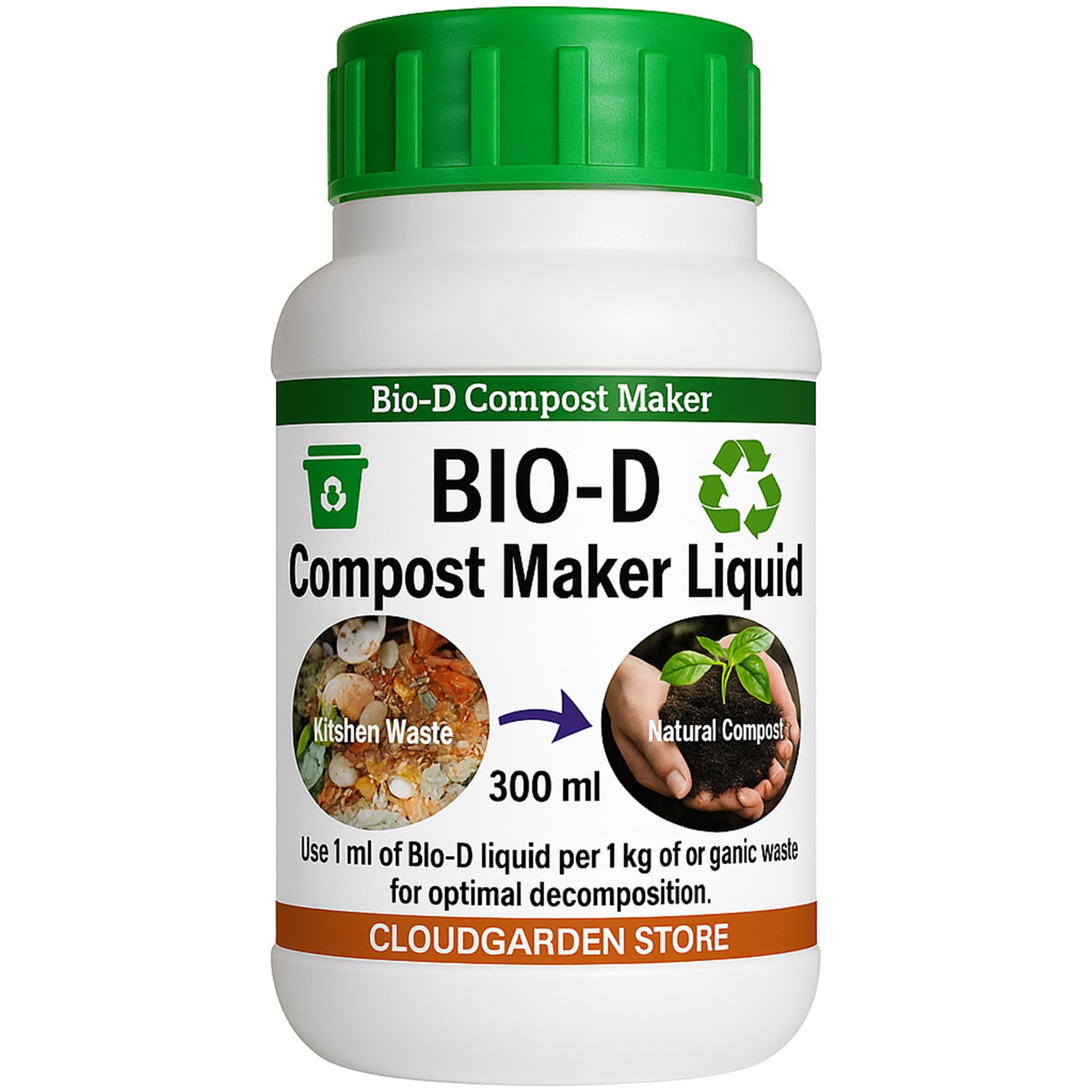 TSR Bio-D Bacteria 275ml Liquid Compost Maker – Fast Waste Decomposer for Home Use - Speeds Up Organic Matter Breakdown - Soil Conditioner for Terrace Garden & Kitchen Waste