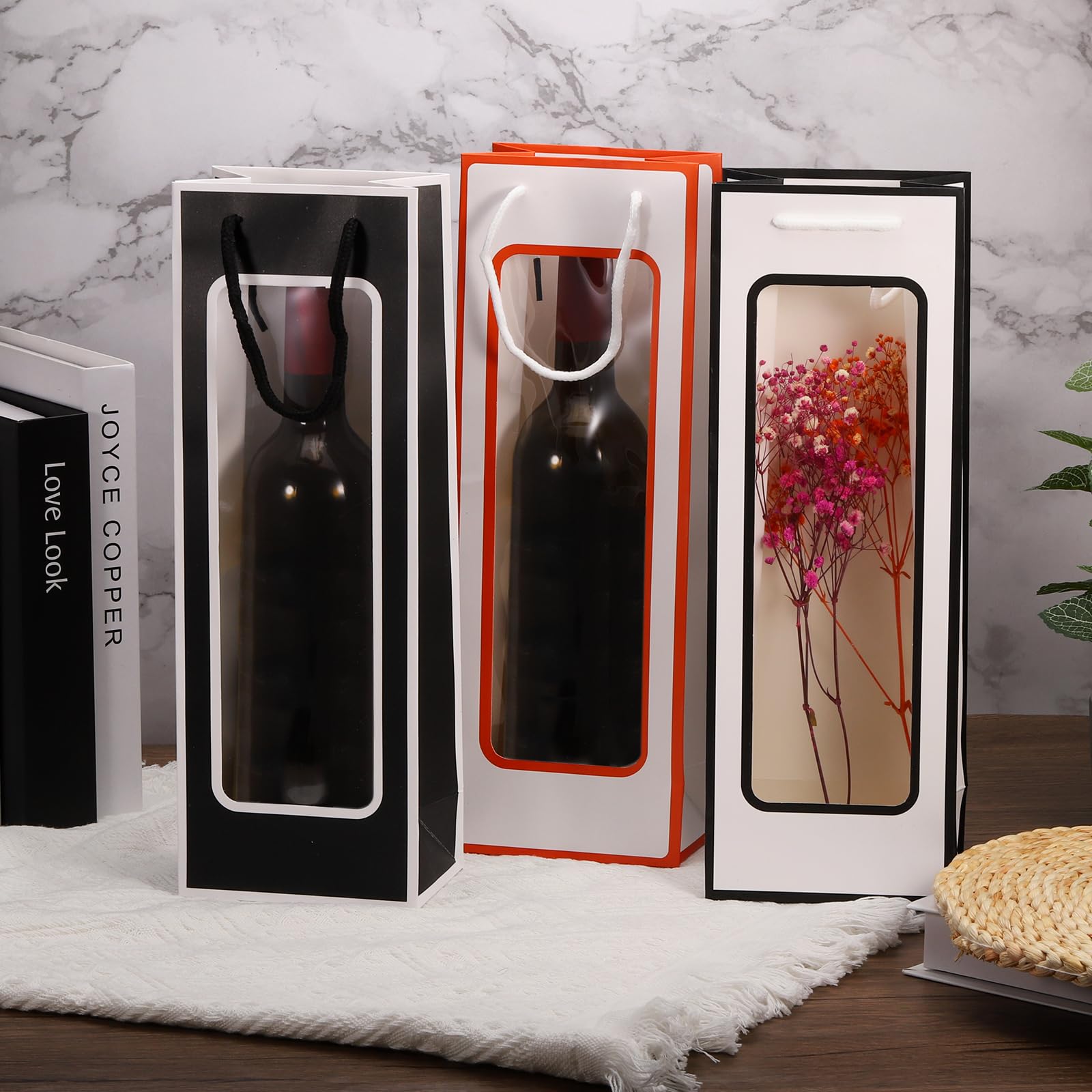 Aazon.co: Windyun 50 Pcs Wine Gift Bags With Handle Reusable Sall 13 - View #6