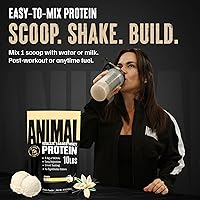 Vista 4 de Animal Proteína de suero aislado en polvo - Cargado para constructor muscular pre y post-entrenamiento y recuperación con enzimas digestivas