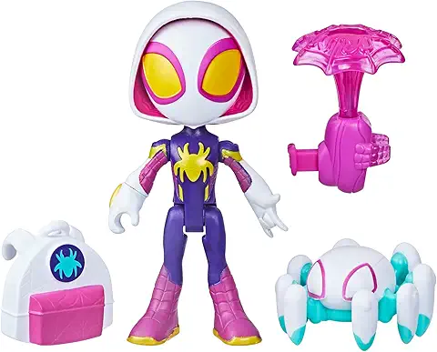 ハズブロ(HASBRO) マーベル MARVEL スパイディとすごいなかまたち ウェブスピナー ゴーストスパイダー、4インチ (10 cm) サイズ アクションフィギュア、ウェブスピナー、アクセサリー付き、対象年齢3才以上 F7258 正規品