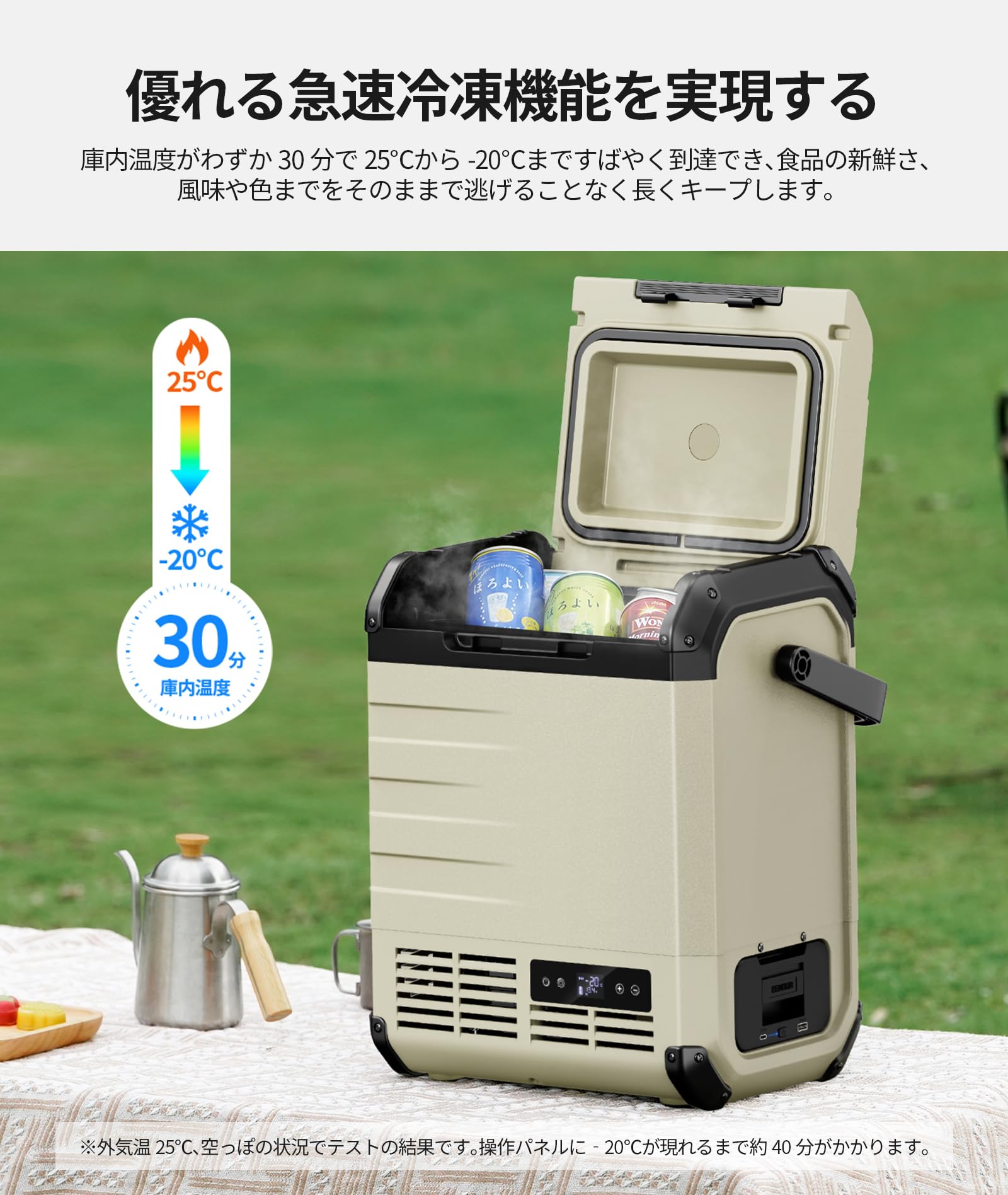 Amazon.co.jp: EENOUR 車載冷蔵庫 D10 10L バッテリー付き -20℃～10 