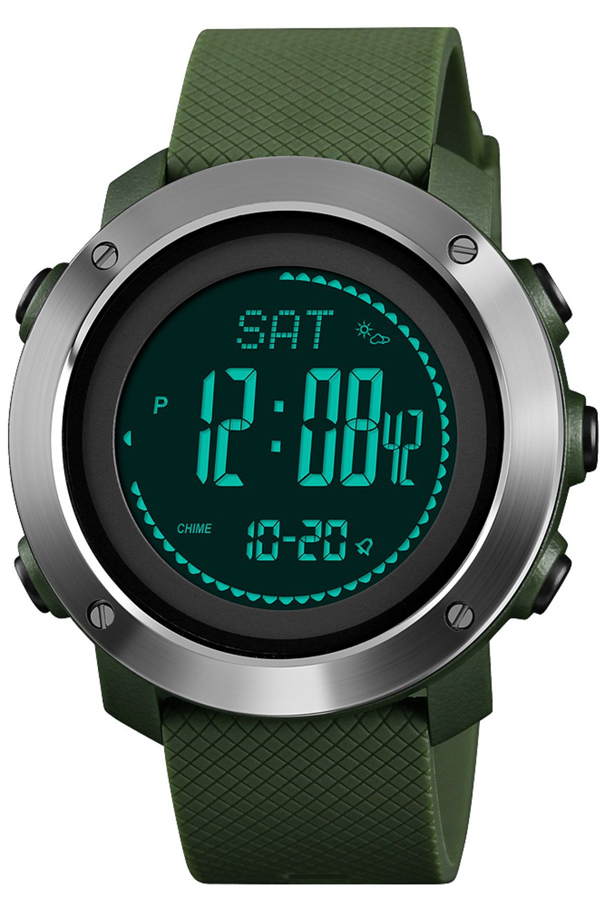 Reloj digital para hombre, con brújula, para deporte, electrónico, multifunción, para hombre