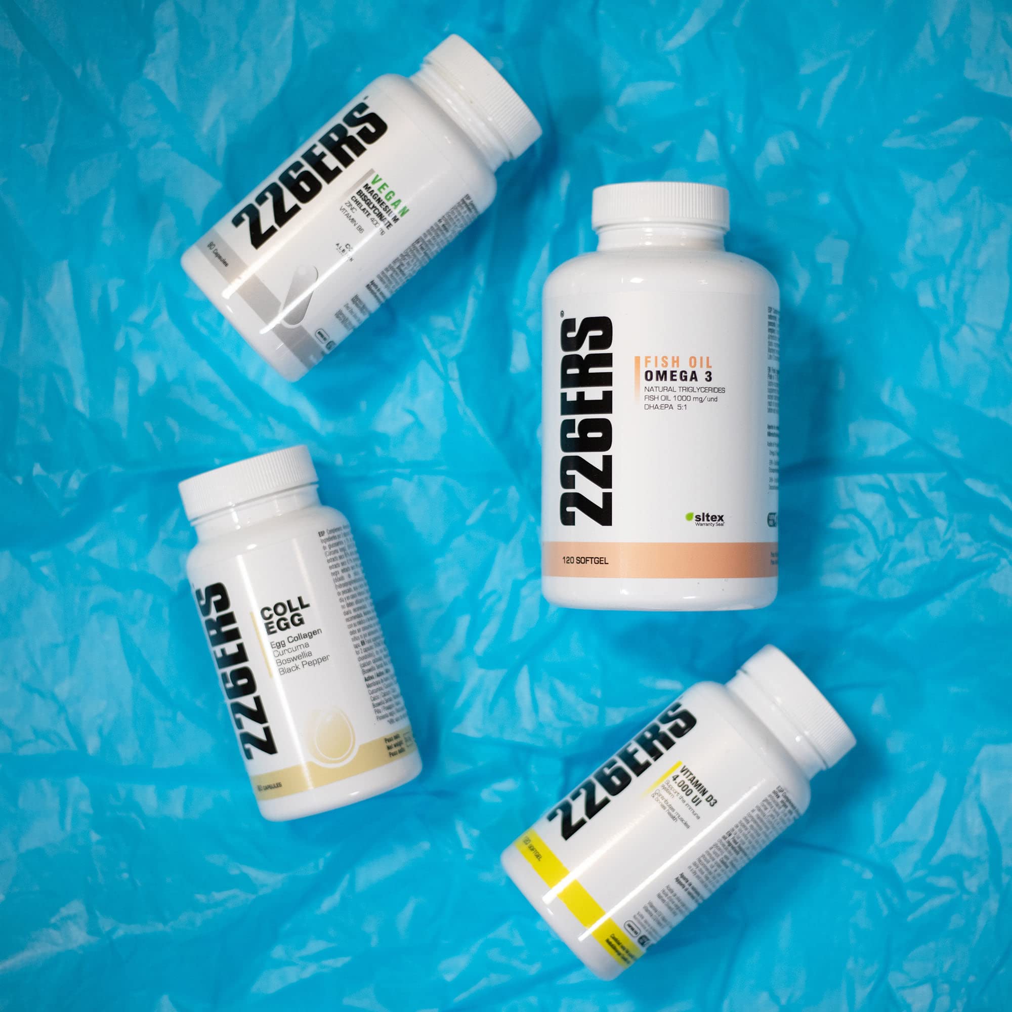 226ERS Pack Articular 4 Suplementos | Mejora la Movilidad con Vitamina D3 + Omega 3 Fish Oil + Magnesio Quelado + Coll-Egg