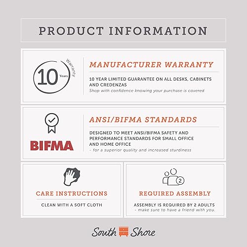 Miniatura 6 de South Shore Kozack - Archivador móvil con 2 cajones, vertical, olmo suave y negro mate