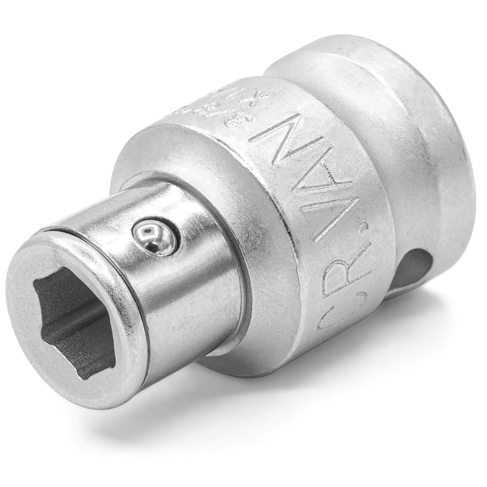 DAKCOS 3/8" Square Drive to 1/4" Hex Bit Holder Socket, Bit Adaptor with Retaining Ball, CR-V