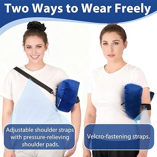 Miniatura 2 de Almohada poscirugía de hombro Almohada de manguito rotador para aliviar el dolor de hombro con correa, almohadas para dormir lateral para adultos,