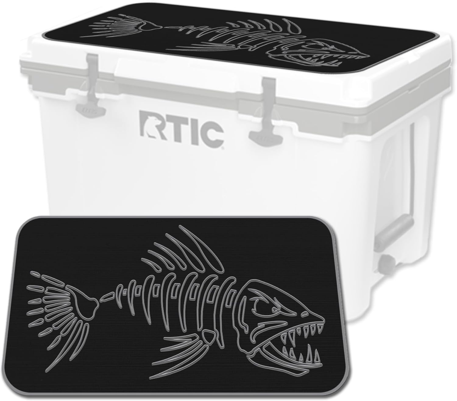 USATuff SeaDek EVA Mat Cooler Pad fits RTIC | Peel & Stick Application | Non Slip Comfort Accessories - Bonefish Design (Black-StormGray)