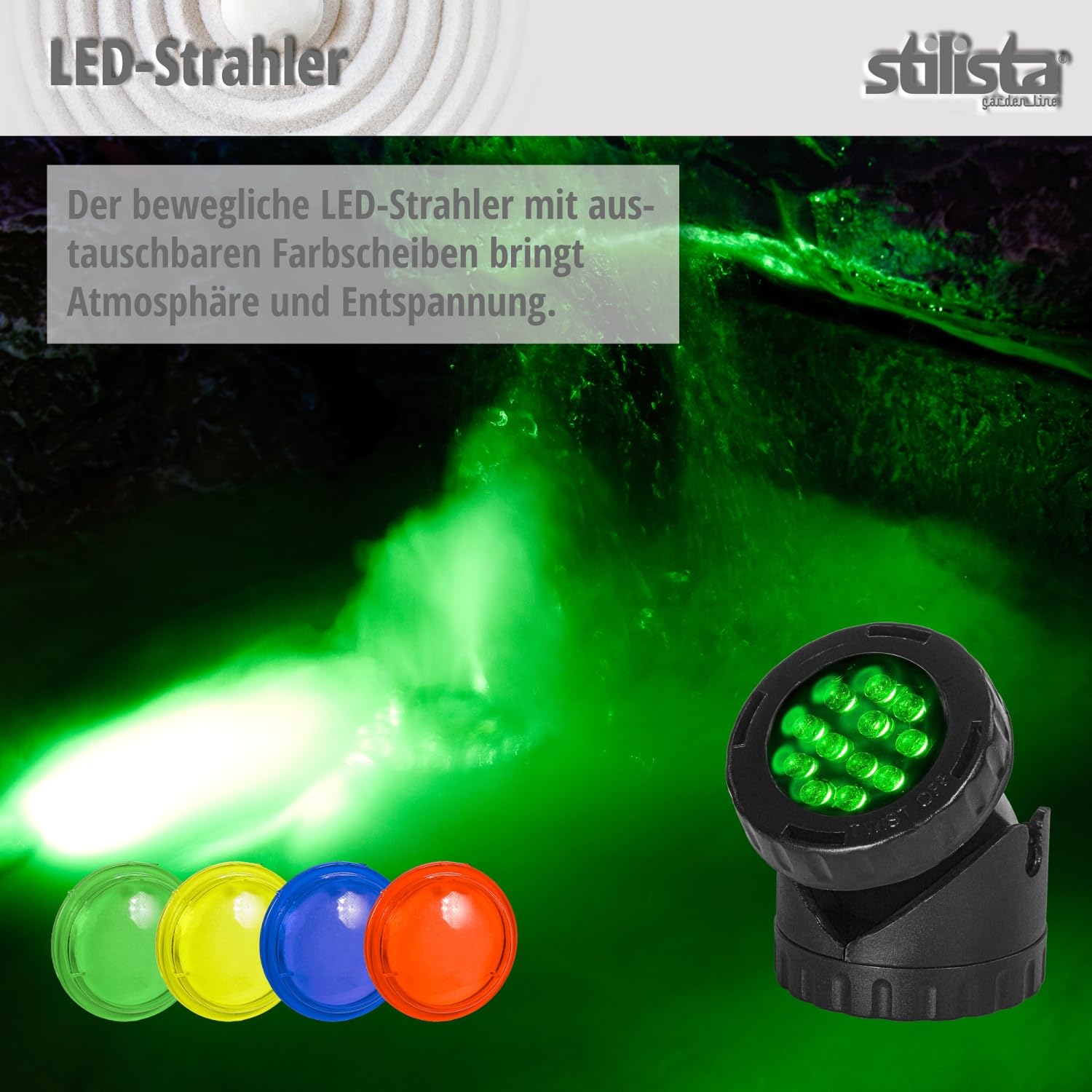 STILISTA Gartenbrunnen Olymp in Steinoptik XXL 100 x 80 x 60 cm inkl. Pumpe und LED-Beleuchtung