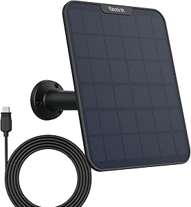 Reolink 6W Panneau Solaire Noir + Câble de 4m pour Reolink Camera Surveillance Exterieure sans fil sur Batterie, Argus 2E, Argus 3 Pro, Argus Eco, Argus PT, Go Plus, Go PT Plus, Duo 2, Duo 2 LTE asin的图片