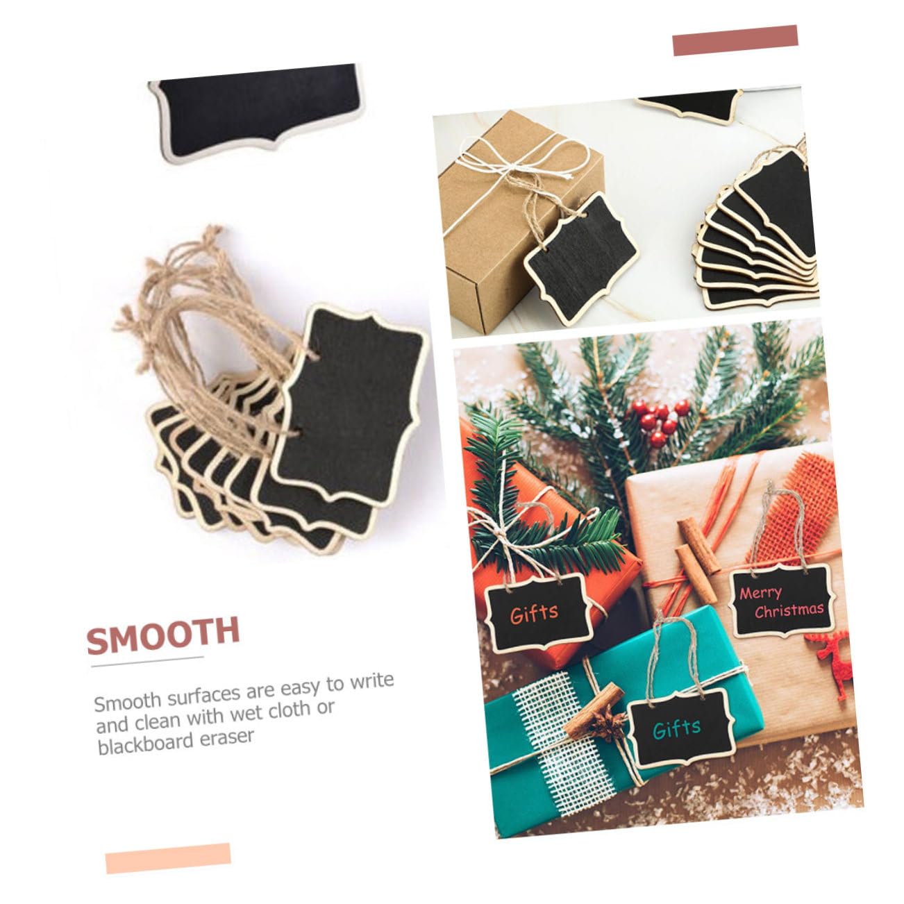 OFFSCH 12Pcs Chalkboards Hanging Message Decor Signs for Note Writing for Home Parties and Smooth Erasable Surface for Adults