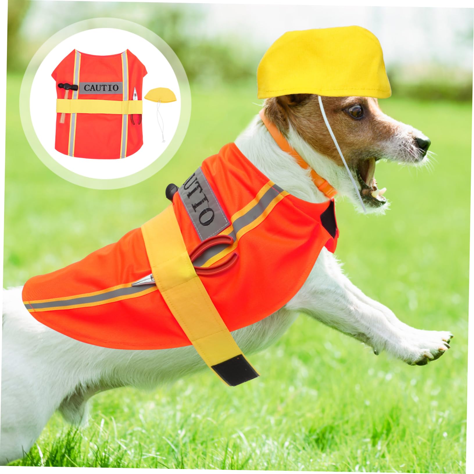 FRCOLOR 5 Pz Vestiti Per Animali Domestici Costume Da Cucciolo Aspetto Ingegnere Animale Domestico Giubbotto Riflettente Per Gilet Sicuro Per Cani Forniture Per Cani Poliestere Il Cane