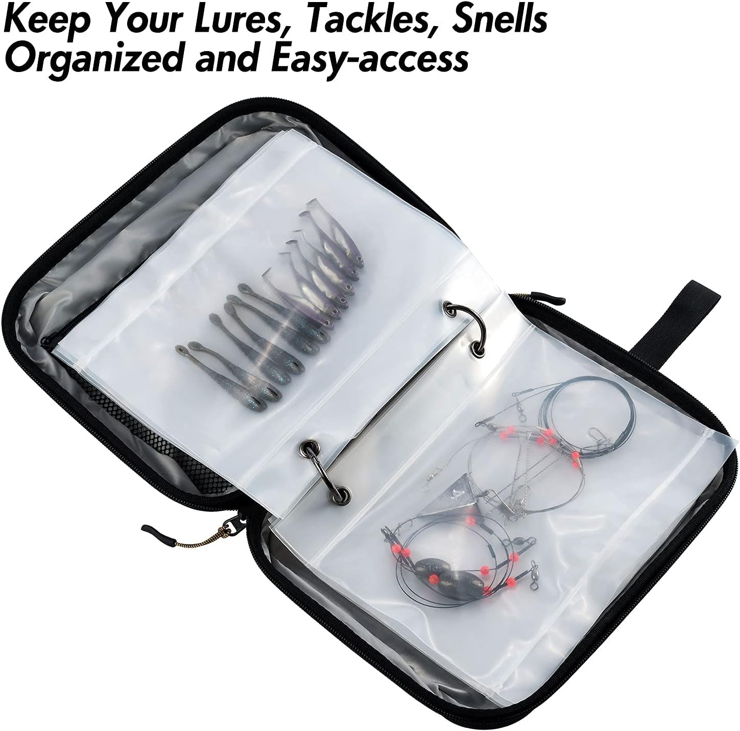 Dr.Fish Hard Cover Soft Bait Binder, Fishing Takle Storage Bag, Lure Bag with 8 Waterproof PVC Pockets for Soft Plastic Lures, Worm Snell Rigs Jigs : Sports & Outdoors
