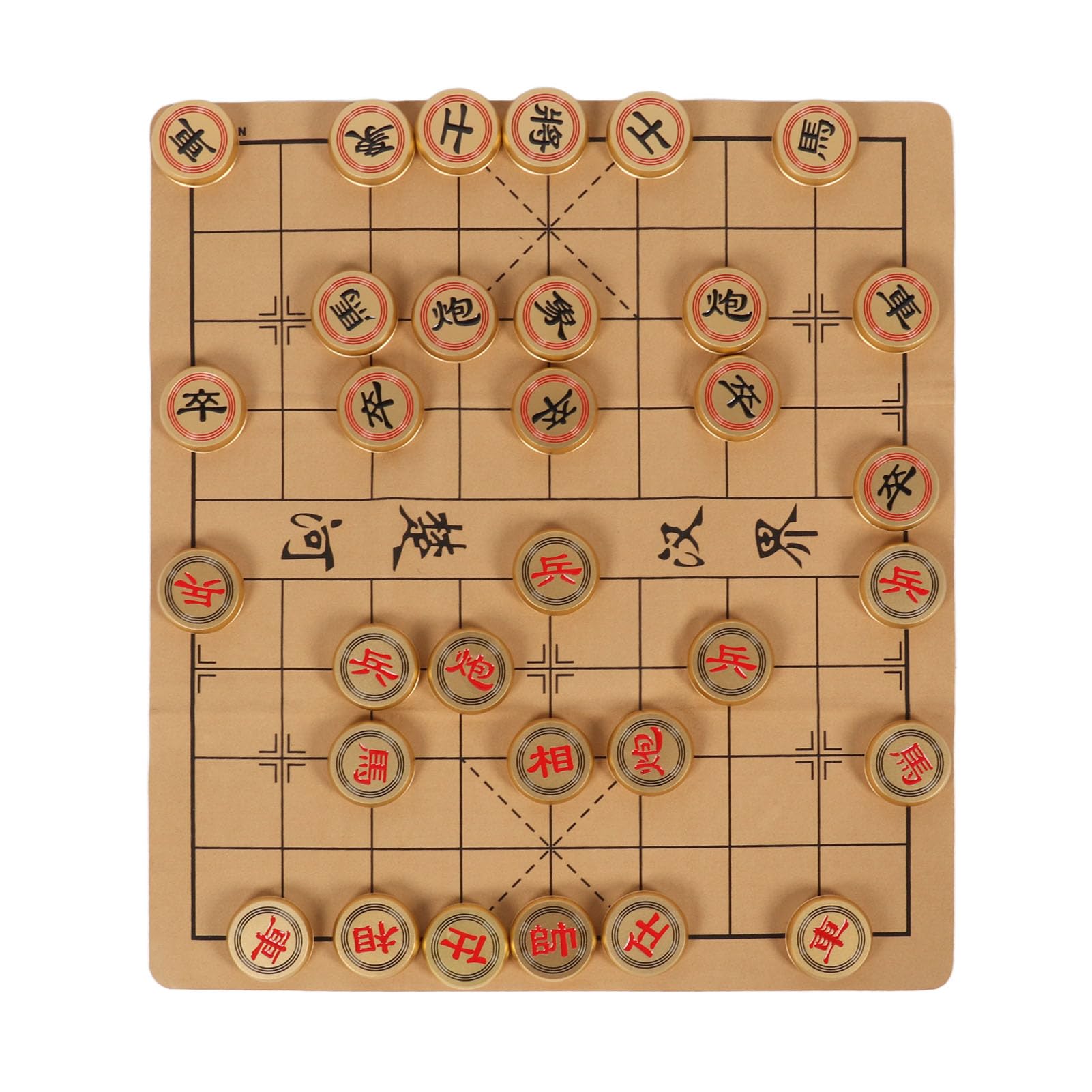 Set di Scacchi Cinesi Gioco di Strategia Tradizionale per 2 Giocatori Riunioni di Famiglia Set da Viaggio Durevole in Lega di Alluminio