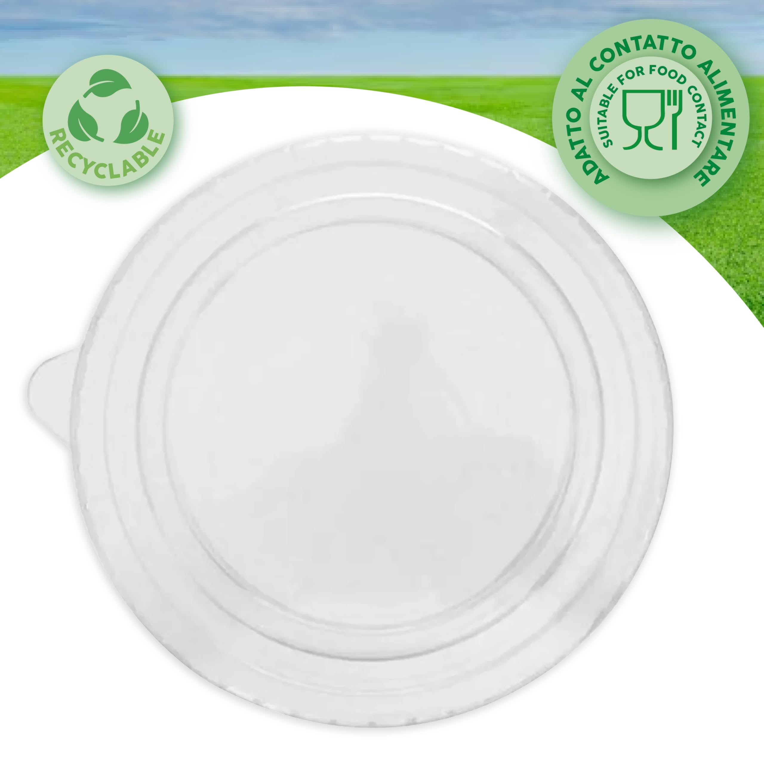 Ciotole di Carta 1000 ml con Coperchio Compostabili Biodegradabili Monouso diam. 14,8 cm