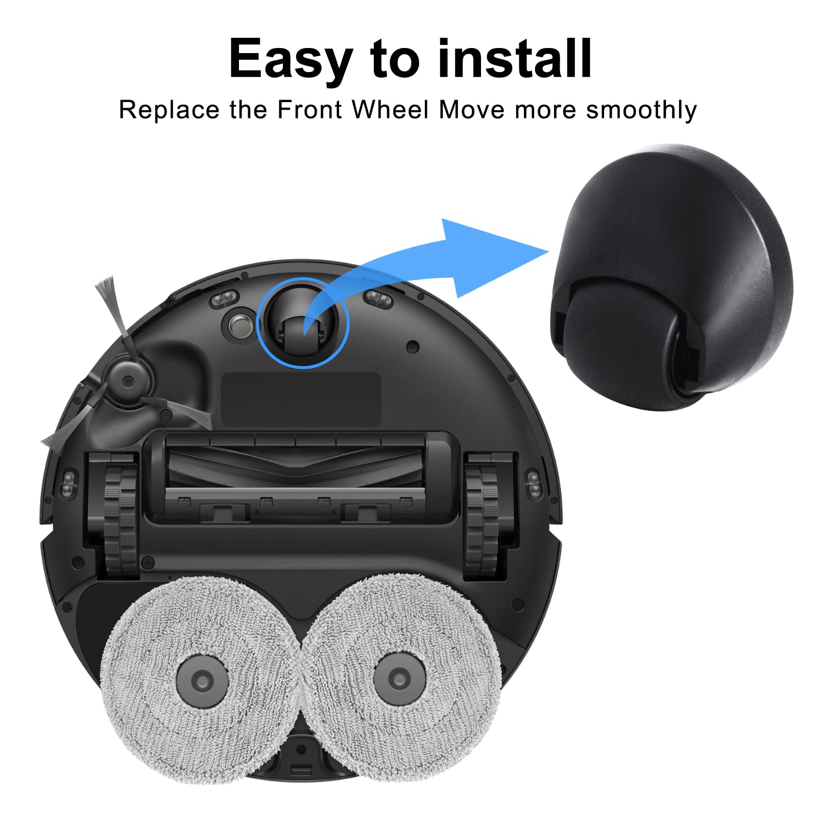 Dreame L10s Pro Ultra Heat Roue Avant, Silencieuse, Pour Dreame D9/L20 Ultra /L40 Ultra/L10s Pro Dreame L40 Ultra