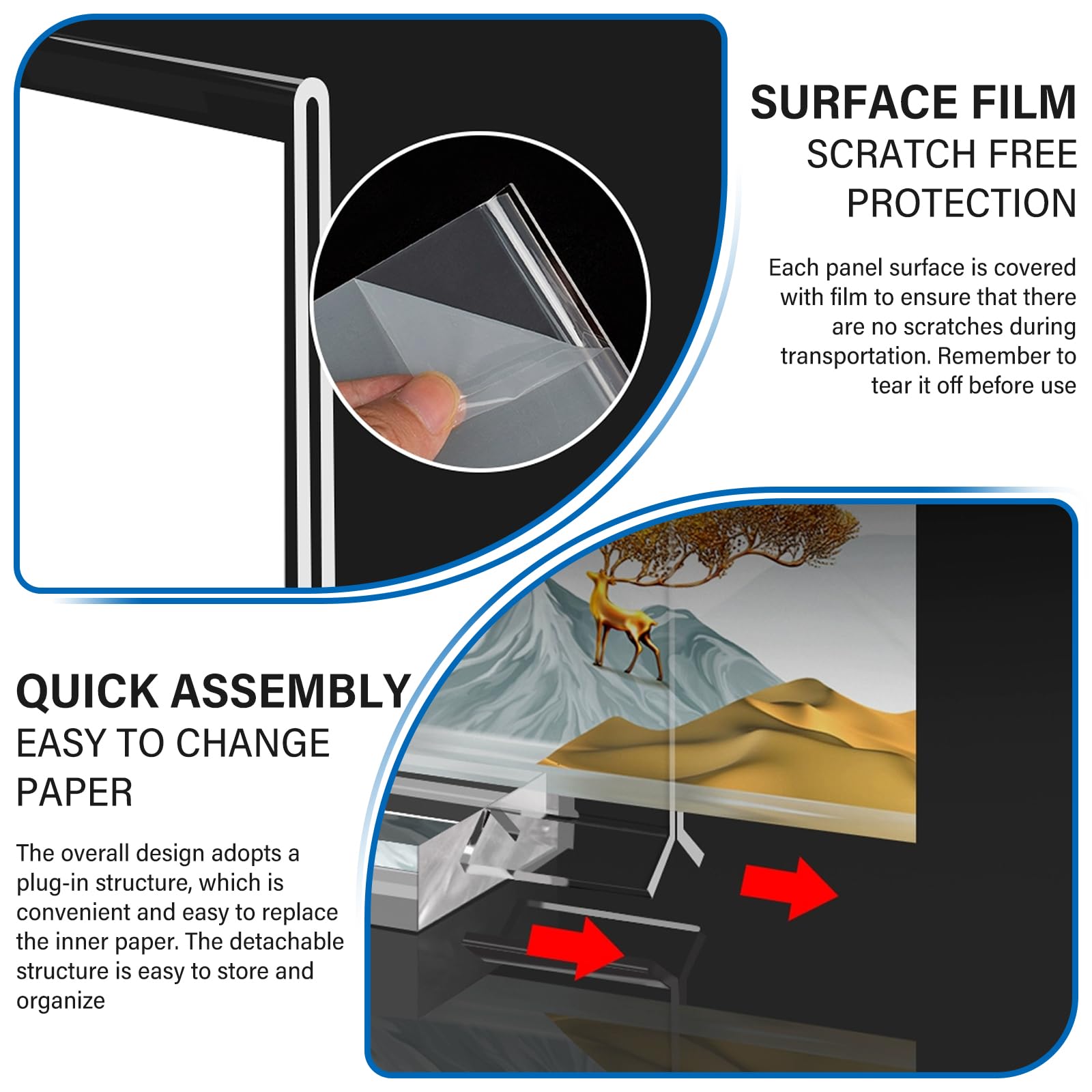 Porta Menu A5 Acrilico - 6 Pezzi Per Ristoranti, Uffici E Eventi Con Base Legno - Foto 12