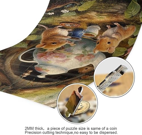 Miniatura 3 de Rompecabezas de ratones de jardín Eapot de 500 piezas para adultos, rompecabezas educativos de aprendizaje, juguetes familiares difíciles y