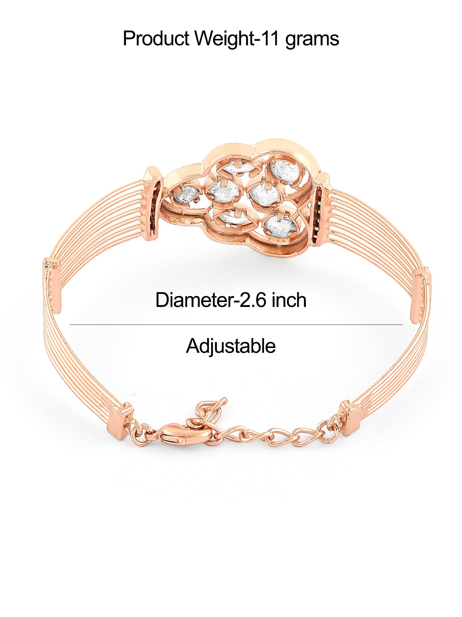 CZ Brass Bangle Kada Bracelet - ZPFK16200