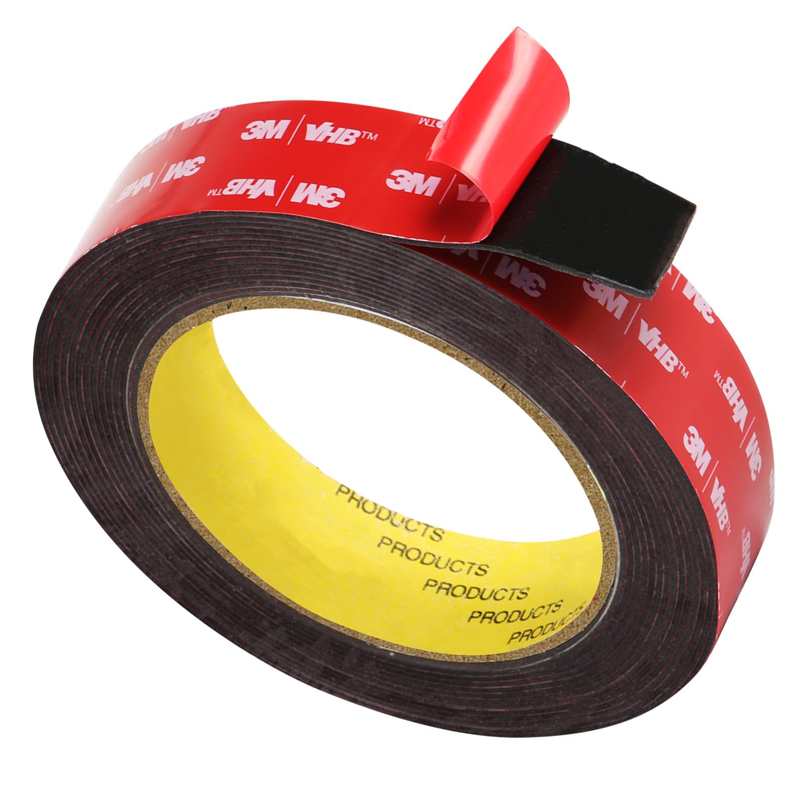 Doppelseitiges Klebeband, Extra Stark Klebend, Verwendet Originales VHB 5952 Rohmaterial, 25mm x 5M, 1.1 mm dickt, Wasserfest und Hochtemperaturbeständig für Auto, Heimdekoration, Bürodekoration