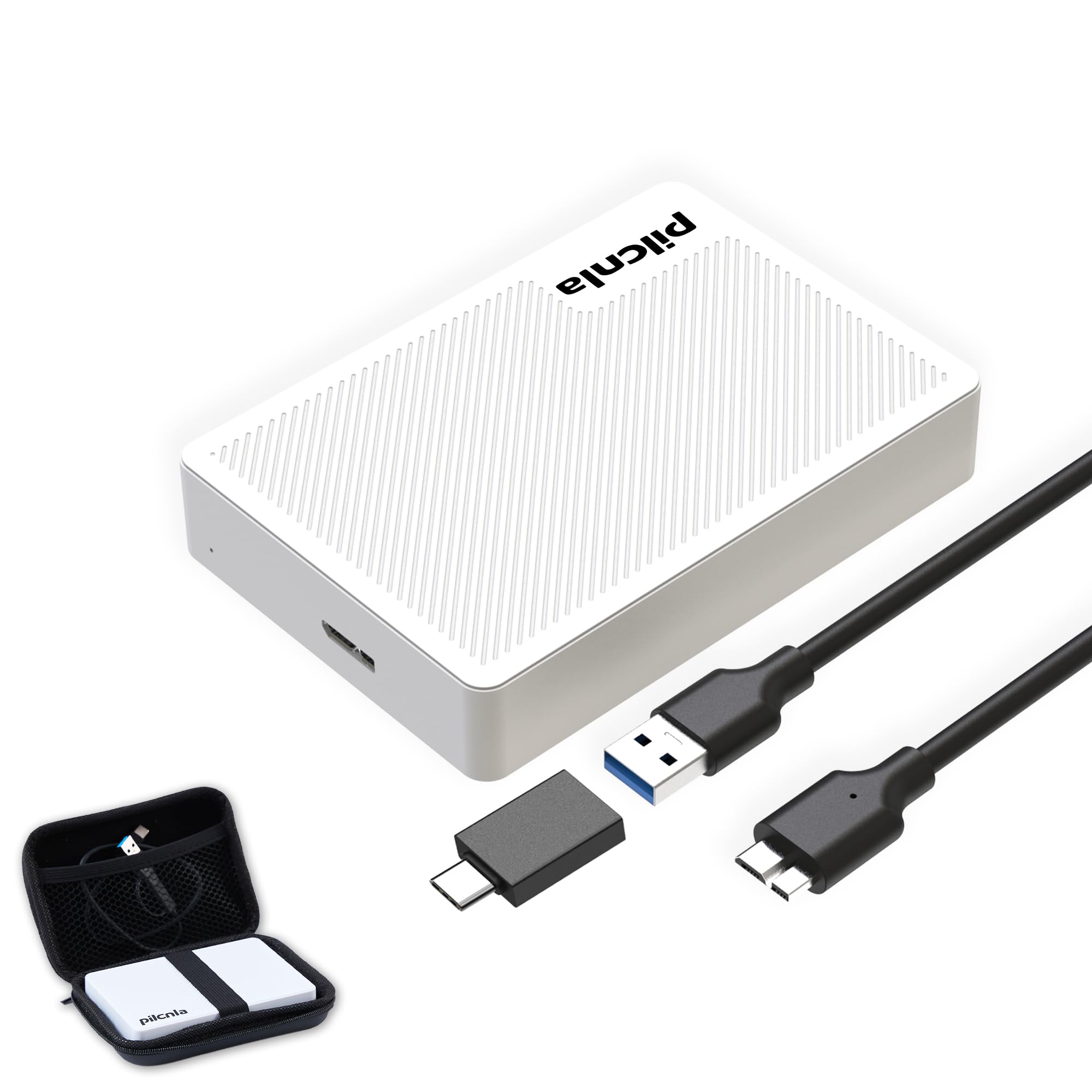 1TB （500GB+500GB Dual‑Drive Portable External Hard Drive with Case USB3.0 HDD Storage for Xbox One X/S, Xbox 360, PS4, PC, Desktop, Laptop, MacBook, Chromebook