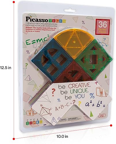 Vista 32 de PicassoTiles Bloques de construcción magnéticos con azulejos y click-in, artes gráficas educativas, juego de construcción de imán, juego