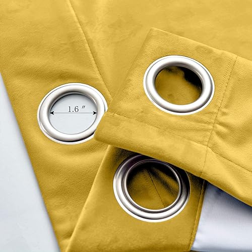 Miniatura 5 de Cortinas opacas de terciopelo para sala de estar, cortinas opacas con ojales, cortinas opacas para oscurecer la habitación, cortinas con aislamiento