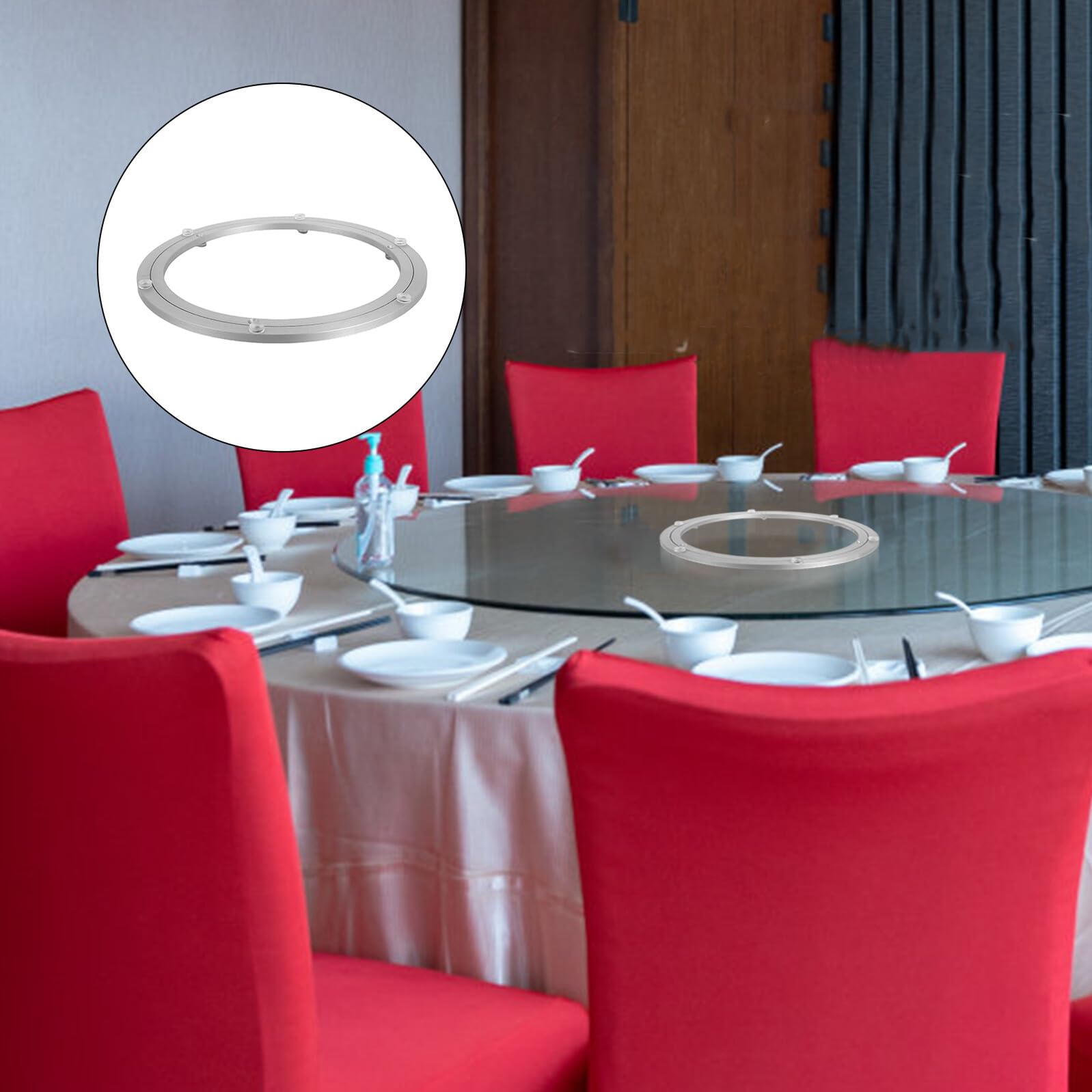 Plateau Tournant Pivotant à Roulement pour Table Alliage Aluminium avec Base Rotative Silencieuse