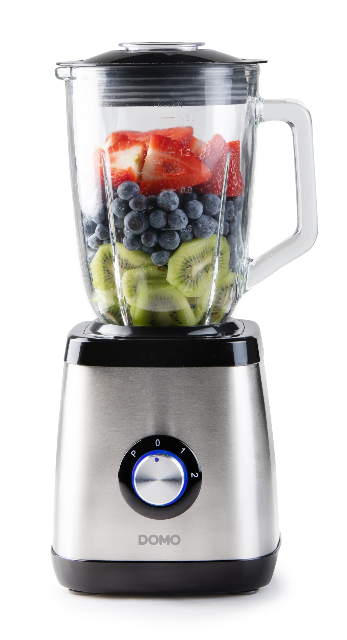 Blender 1000W DOMO puissance maximale et bol en verre pour glace pilée