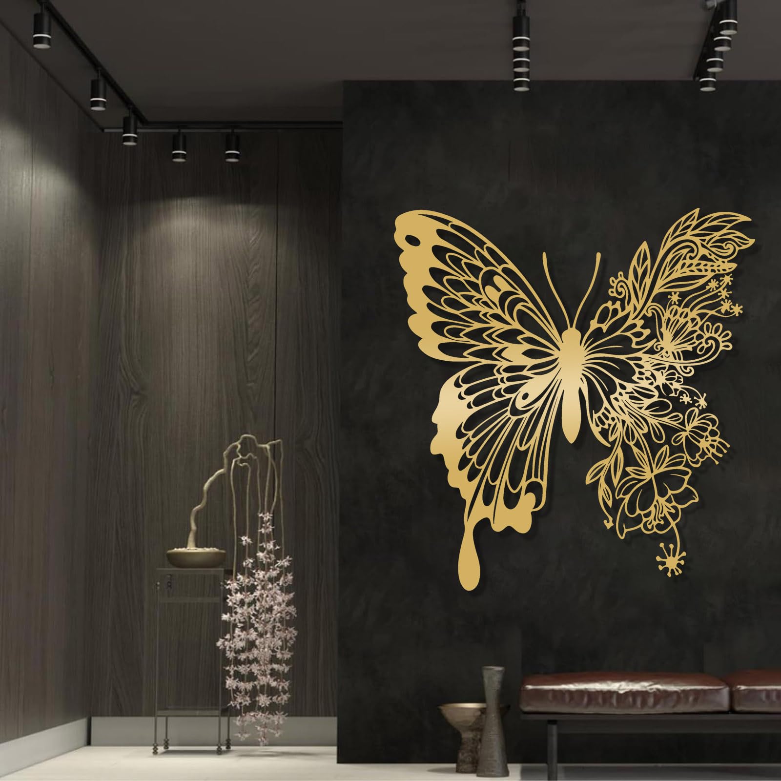 Metalowa sztuka ścienna fouholk kwiat motyl sztuka kwiat motyl wiszący na zewnątrz ganek dekoracja motyl dekoracja domu metalowa dekoracja ogrodowa
