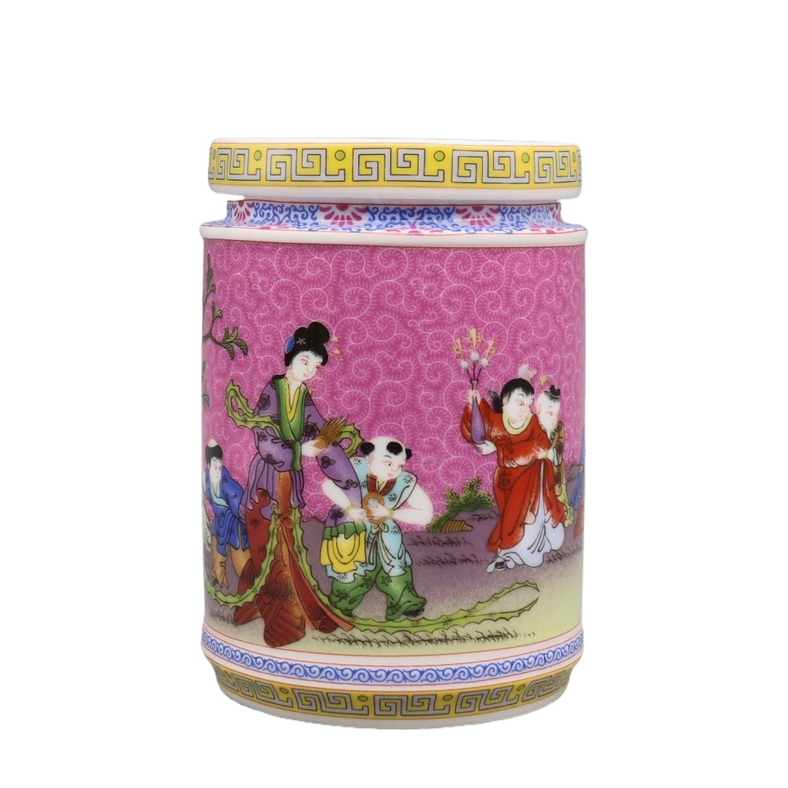 DVMSIEF Ceramics Storage Jar Pot With Paintings, Collectible Ceramics, Canister, Home Decoration
