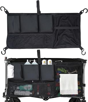 عربة عربة عربة شحن شبكة ، اكسسوارات Abnaok Wagon منظم متوافق مع نماذج WONDERFOLD W-Series ، حقيبة تخزين شحن شبكة كبيرة السعة مع جيوب الفرز متوافقة مع Keenz Wagon