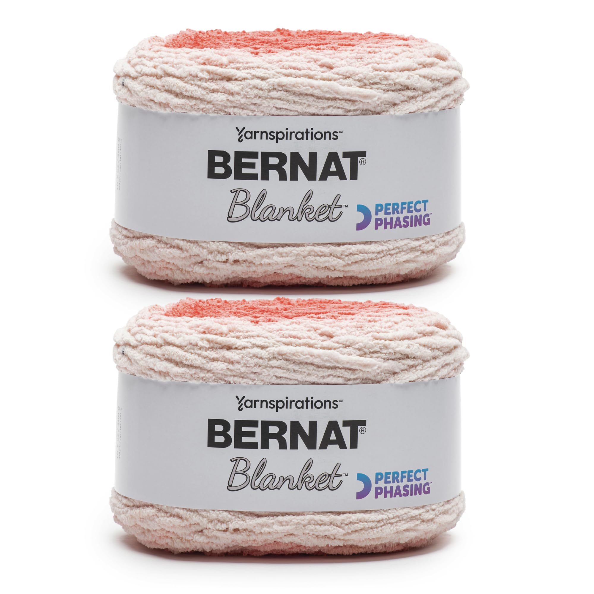 Bernat Blanket Perfect Phasing Crimson Cake Yarn - 2 Pack of 10.56oz/299.37g - 100% Polyester - #6 Super Bulky - 220 Yards for Knitting, Crocheting, Crafts & Amigurumi, Chunky Chenille Yarn