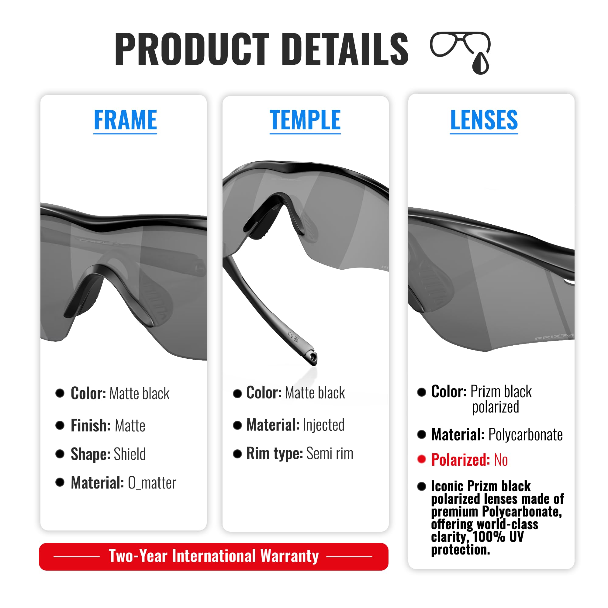 OAKLEY Gafas de sol M2 FRAME XL OO9343 de forma irregular con kit oficial de gafas