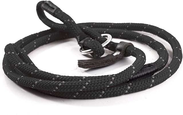 Gee Tac Figure of Eight Soft Hi Viz Dog Lead - BLACK