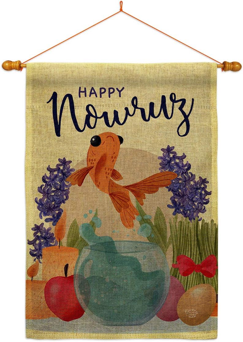 Nowruz Happy House Flag Celebration Persian New Year Christian Religion Day Small Decorative Gift Yard Banner Double-Sided Made In USA 28 X 40