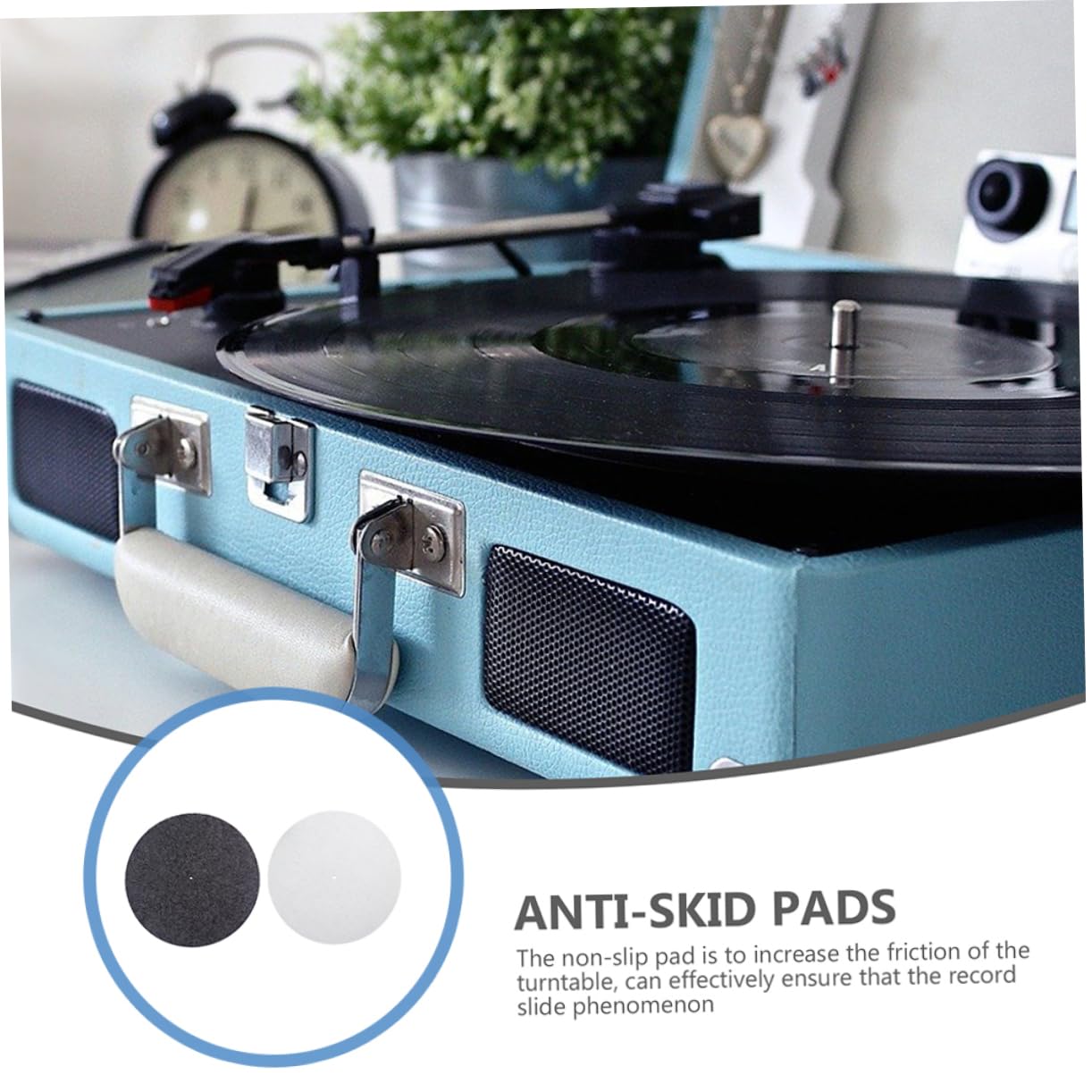 Yardwe 2Pcs Wool Record Player Mat Premium Protective Mats for Phonograph and Turntable Durable Comfortable Easy to Install present for Music Lovers
