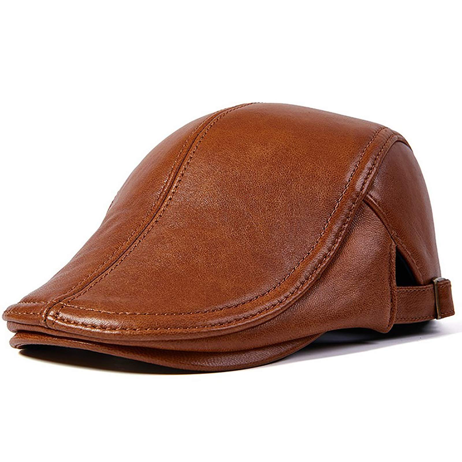 G&F Uomini Pelle Capra Berretto Berretto Regolabile Beanie Berretto con Visiera Autunno Inverno